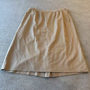 Vintage Pendleton  Skirt Tan‎ Size 18W Pure Virgin Wool Fully Lined Made USA